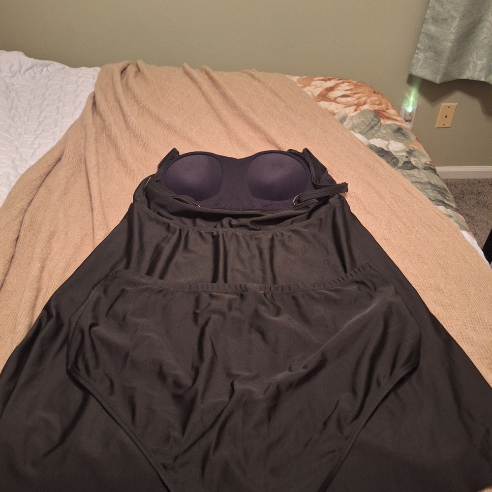 Final Price*** Classic Black Swim Chemise 2 Pc Tankini Size 20W - Picture 4 of 4
